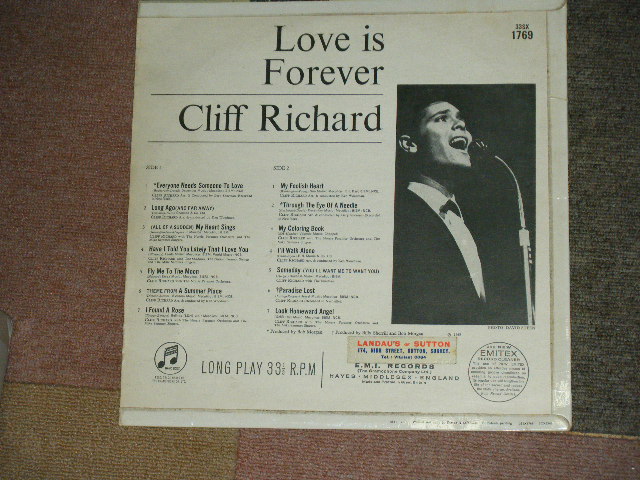 画像: CLIFF RICHARD With THE SHADOWS - LOVE IS FOREVER ( Ex++/Ex+++ ) / 1965 UK ORIGINAL "BLUE Columbia" Label MONO Used  LP 