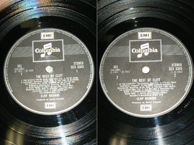 画像: CLIFF RICHARD With THE SHADOWS - THE BEST OF / 1970's UK WHITE "Columbia" 2 EMI Label MONO Used LP  