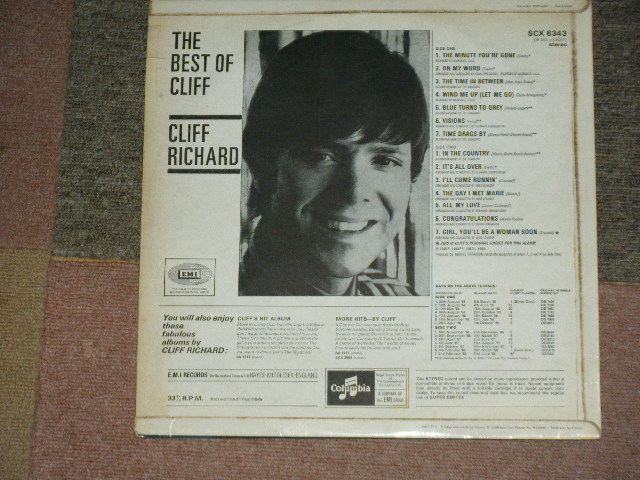 画像: CLIFF RICHARD With THE SHADOWS - THE BEST OF / 1969 UK ORIGINAL 1st Press WHITE "Columbia" 1 EMI Label MONO Used  LP 