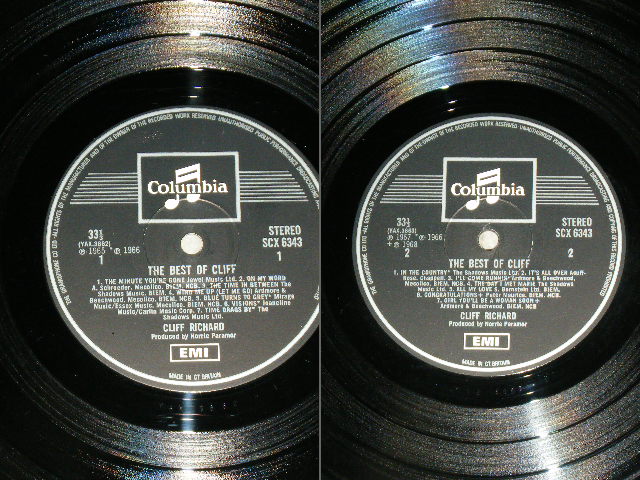 画像: CLIFF RICHARD With THE SHADOWS - THE BEST OF / 1969 UK ORIGINAL 1st Press WHITE "Columbia" 1 EMI Label MONO Used  LP 