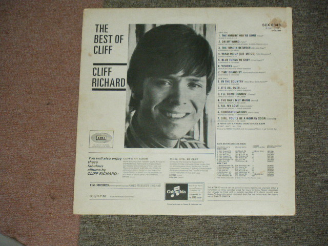 画像: CLIFF RICHARD With THE SHADOWS - THE BEST OF / 1970's UK WHITE "Columbia" 2 EMI Label MONO Used LP  