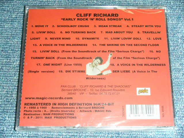 画像: CLIFF RICHARD With THE SHADOWS - EARLY ROCK 'N' ROLL SONGS VOL.1  / 2011 FRANCE Brand New SEALED CD 
