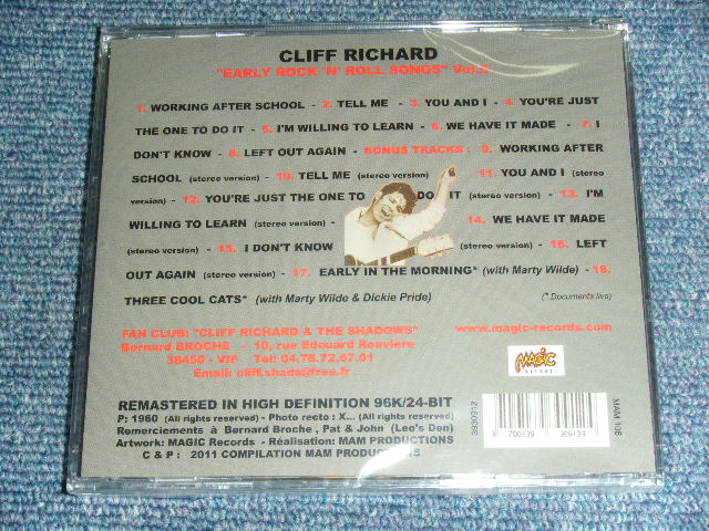 画像: CLIFF RICHARD With THE SHADOWS - EARLY ROCK 'N' ROLL SONGS VOL.5  / 2011 FRANCE Brand New SEALED CD 