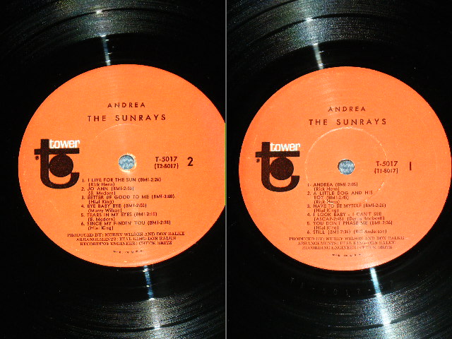 画像: The SUNRAYS - ANDREA  ( MONO : T1-5017-G2/T2-5017-F1  Ex+/MINT-, BB Hole ) / 1966 US ORIGINAL MONO  LP