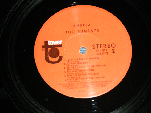 画像: The SUNRAYS - ANDREA  ( STEREO :  Ex++/MINT-, BB Hole ) / 1966 US ORIGINAL STEREO  LP