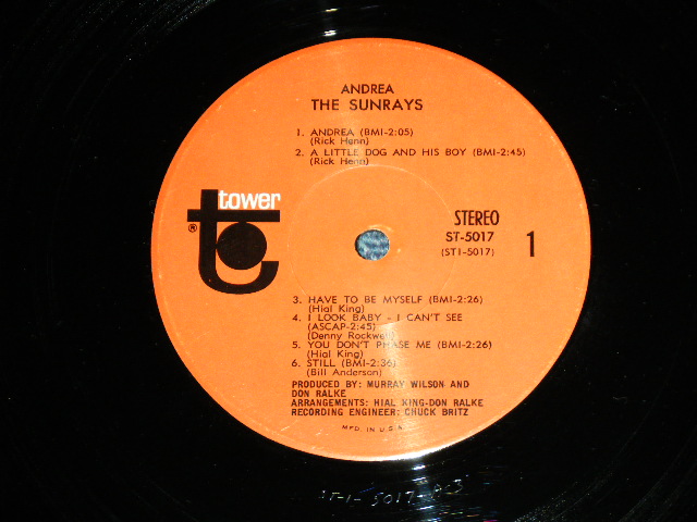 画像: The SUNRAYS - ANDREA  ( STEREO :  MINT-/MINT- ,BB Hole) / 1966 US ORIGINAL STEREO  LP