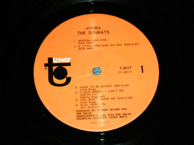 画像: The SUNRAYS - ANDREA  ( MONO : T1-5017-D1/T2-5017-D1 Hand Writings Ex/Ex+,Ex- ) / 1966 US ORIGINAL MONO  LP