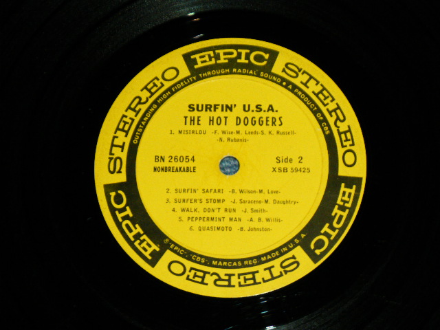 画像: THE HOT DOGGERS - SURFIN' USA  ( Ex++/Ex+++ )  / 1963 US ORIGINAL STEREO  Used  LP 