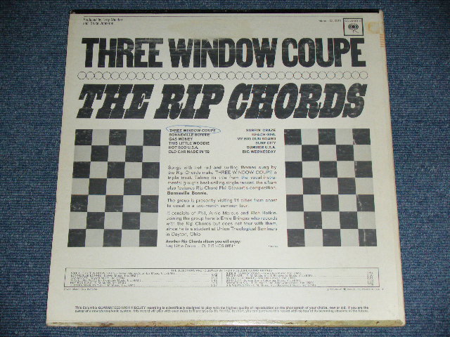 画像: THE RIP CHORDS - THREE WINDOW COUPE (Matrix # 1C/1E) (Ex+,VG+++/MINT) /1964 US AMERICA ORIGINAL 1st Press "2 EYE'S & Guaranteed Label" MONO Used LP  