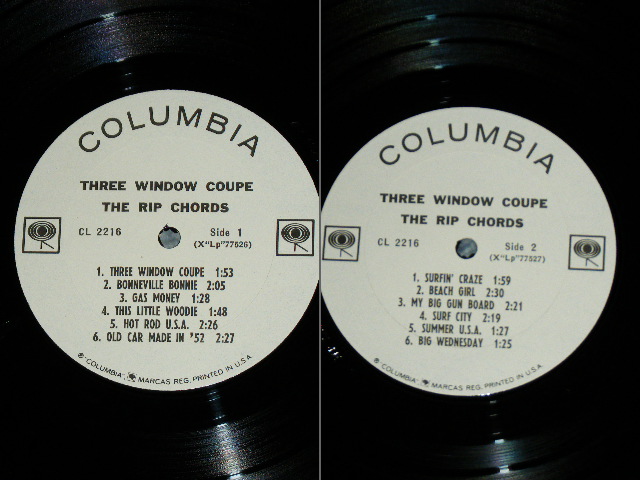 画像: THE RIP CHORDS - THREE WINDOW COUPE (Matrix # 1C/1E) (Ex+,VG+++/MINT) /1964 US AMERICA ORIGINAL 1st Press "2 EYE'S & Guaranteed Label" MONO Used LP  