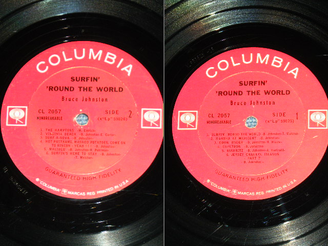 画像: BRUCE JOHNSTON - SURFIN' 'ROUND THE WORLD ( Ex+,Ex+/Ex+ )  / 1963 US ORIGINAL "2 EYES  & GUARANTEED " Label MONO Used  LP 