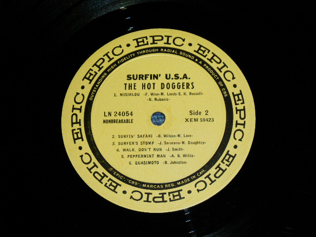 画像: THE HOT DOGGERS - SURFIN' USA  ( Ex+/Ex+++ )  / 1963 US ORIGINAL MONO  Used  LP 