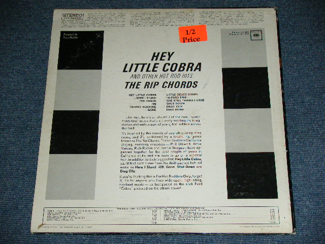 画像: THE RIP CHORDS - HEY LITTLE COBRA  ( Matrix # A)XSM 76282-1F  B)XSM 76283-1E) (VG+++/.Ex+ )   / 1964 US AMERICA ORIGINAL 2nd Press "360 Sound Label" STEREO Used LP 