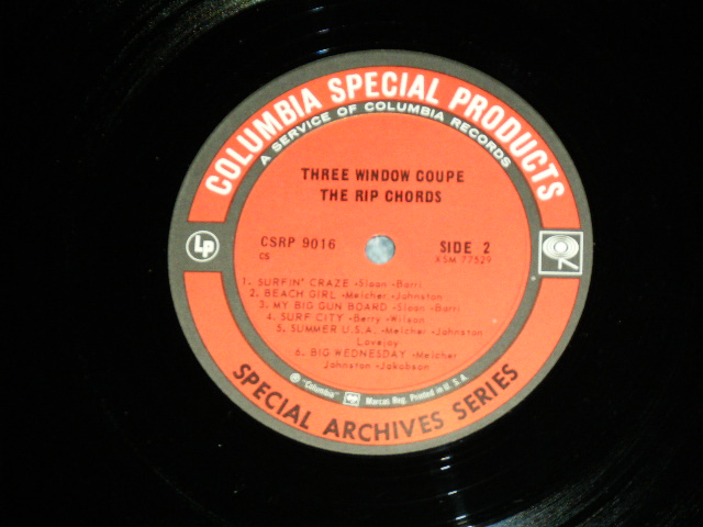 画像: THE RIP CHORDS - THREE WINDOW COUPE ( Matrix # 1K/1H ; MINT-/Ex+++ )   / 1969? US ORIGINAL RECORD CLUB RELEASE  STEREO Used LP 