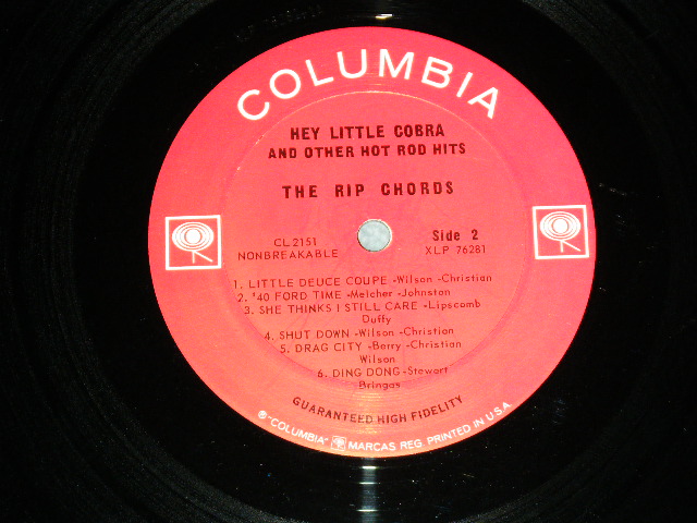 画像: THE RIP CHORDS - HEY LITTLE COBRA  (Matrix # 1A/1A )(Ex/MINT-) / 1964 US AMERICA ORIGINAL 1st Press "2 EYE'S & Guaranteed Label" MONO Used LP 