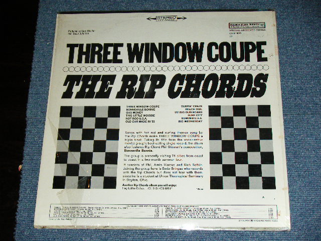 画像: THE RIP CHORDS - THREE WINDOW COUPE ( Matrix # 1K/1H ; MINT-/Ex+++ )   / 1969? US ORIGINAL RECORD CLUB RELEASE  STEREO Used LP 