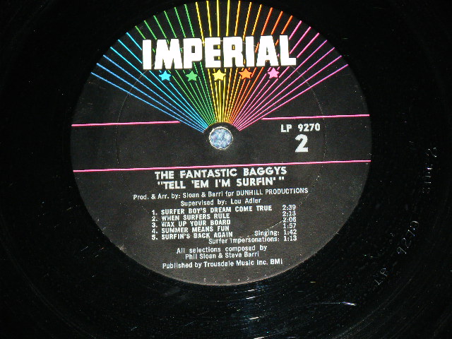 画像: THE FANTASTIC BAGGYS - TELL 'EM I'M SURFIN' ( Ex/Ex+++ )   / 1964 US ORIGINAL MONO Used LP 