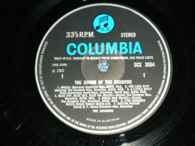 画像: THE SHADOWS - THE SOUND OF THE SHADOWS ( Ex+,Ex/Ex-,Ex+ ) / 1965 UK ORIGINAL "BLUE Columbia " Label STEREO LP 