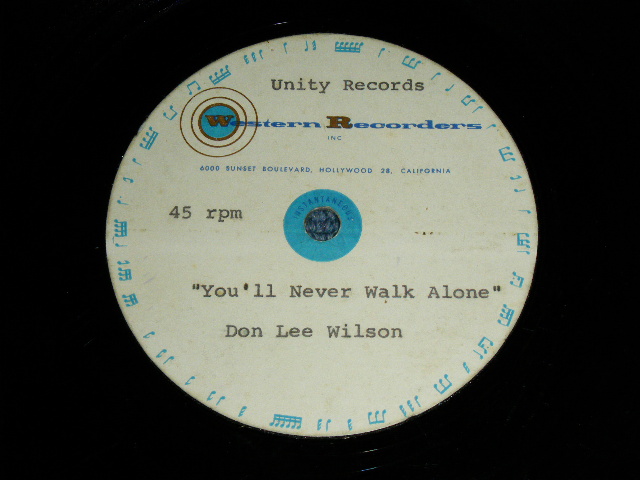 画像1: DON LEE WILSON of THE VENTURES  - YOU'LL NEVER WALK ALONE / FEEL SO FINE  ( ACCETATE TEST PRESS : UNRELEASED TRACKS  ) / US ORIGINAL TEST PRESS : ACCETATE  8" Single 