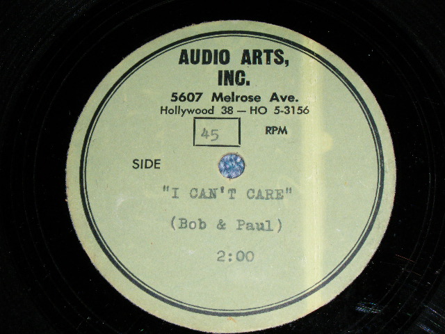 画像1: DON LEE WILSON of THE VENTURES  -   I CAN'T CARE / BOYS ARN'T SUPOSED TO CRY ( ACCETATE TEST PRESS : UNRELEASED VERSION on BOTH SIDE  ) / US ORIGINAL TEST PRESS : ACCETATE  8" Single 