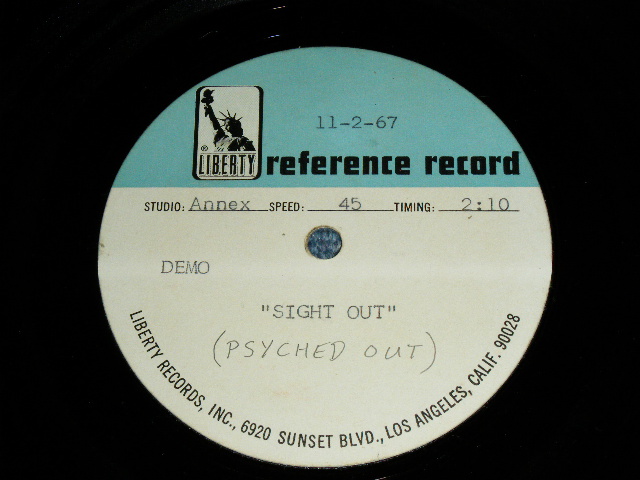 画像1: THE VENTURES  -  SIGHT OUT ( aka "PSYCHED OUT":  ACCETATE TEST PRESS : DIFFERENT UNRELEASED VERSION ) / 1967 US ORIGINAL TEST PRESS : ACCETATE  8" Single 