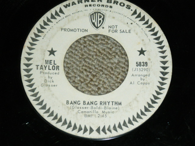 画像1: MEL TAYLOR of The VENTURES - BANG BANG RHYTHM ( Ex/Ex )   / 1965 US ORIGINAL White Label Promo 7"SINGLE