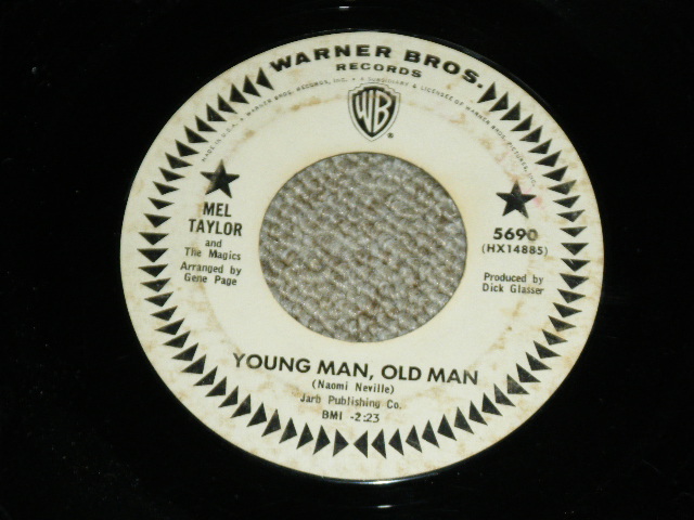画像1: MEL TAYLOR of The VENTURES - YOUNG MAN, OLD MAN ( Matrix # HX-14885-2/14886-2 : VG+/Ex )/ 1965 US ORIGINAL White Label Promo 7"SINGLE
