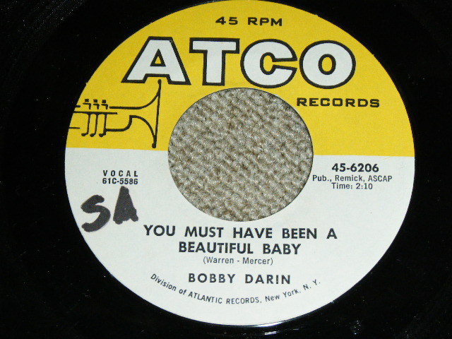 画像: BOBBY DARIN ( on Guitar JERRY McGEE Of THE VENTURES' LEAD GUITARIST ) - YOU MUST HAVE BEEN A BEAUTIFUL BABY )　( VG+++/MINT- ) / 1961 US ORIGINAL  7"45's Single With PICTURE  SLEEVE 