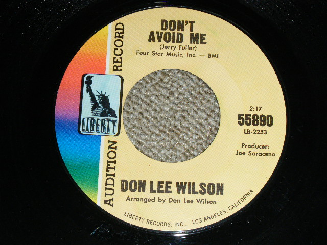 画像: DON LEE WILSON - DON'T AVOID ME ( LIGHT FAT STYLE LOGO ) ( Ex+++/Ex+++ )  / 1966 US ORIGINAL Audition Lbael Promo 7"SINGLE