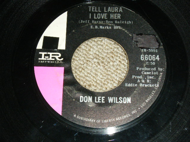 画像1: DON LEE WILSON -  TELL .LAULA I LOVE HER (  Ex++/Ex++ )  / 1964 US ORIGINAL Stock Copy Used 7"SINGLE
