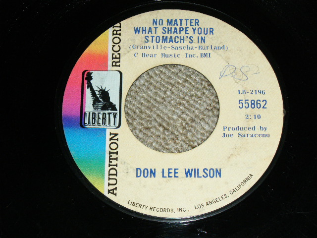 画像: DON LEE WILSON - ANGEL / NO MATTER WHAT SHAPE YOUR STOMACH'S IN ( FULL CREDIT PRINTING  TITLE TYPE )  / 1966 US ORIGINAL Audition Lbael Promo 7"SINGLE