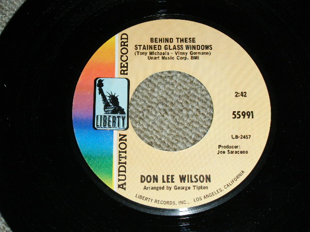 画像: DON LEE WILSON -  BEHIND THESE STAINED GLASS WINDOWS  ( SMALL STYLE LOGO : MINT-/MINT-)  / 1967 US ORIGINAL Audition Lbael Promo 7"SINGLE