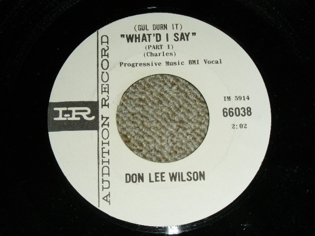 画像: DON LEE WILSON -  WHAT'D I SAY ( MINT-/MINT- ) / 1964 US ORIGINAL White  Label Promo 7"SINGLE