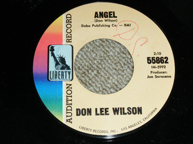 画像1: DON LEE WILSON - ANGEL / NO MATTER WHAT SHAPE (YOUR STOMACH'S IN ) ( HALF CREDIT PRINTING  TITLE TYPE ) ( Ex/Ex ) / 1966 US ORIGINAL Audition Lbael Promo 7"SINGLE