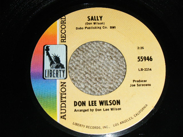 画像: DON LEE WILSON -  KISS TOMORROW GOODBYE / SALLY  ( SMALL STYLE LOGO ) （Ex++/Ex++ ) / 1967 US ORIGINAL Audition Lbael Promo 7"SINGLE