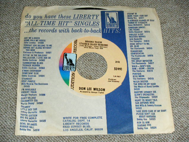 画像: DON LEE WILSON -  BEHIND THESE STAINED GLASS WINDOWS  ( SMALL STYLE LOGO : MINT-/MINT-)  / 1967 US ORIGINAL Audition Lbael Promo 7"SINGLE