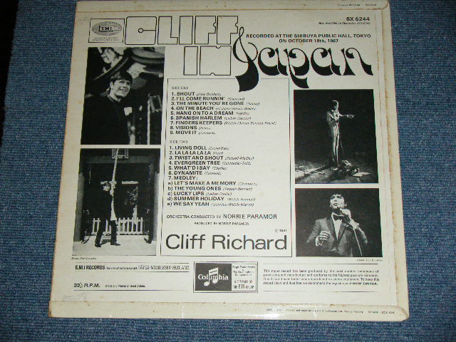 画像: CLIFF RICHARD - CLIFF IN JAPAN (Ex++/MINT-) / 1968 UK ENGLAND ORIGINAL 1st Press BLUE "Columbia"  Label MONO Used  LP 