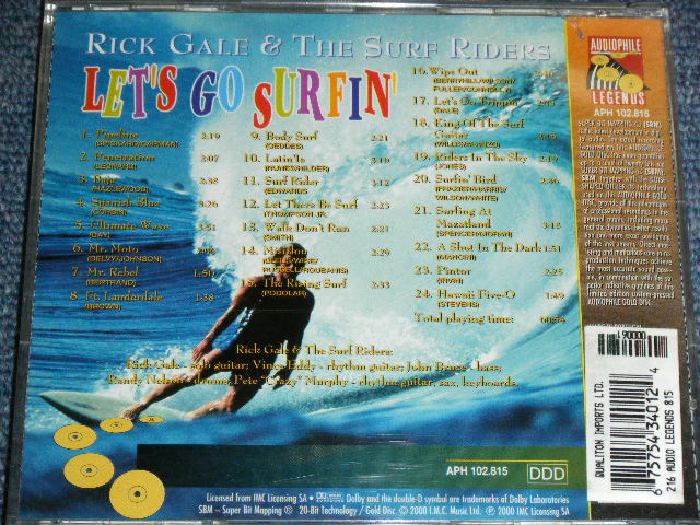画像:  RICK GALE & THe SURF RIDERS - LET'S GO SIRFIN'  / 2000 ORIGINAL Used CD 