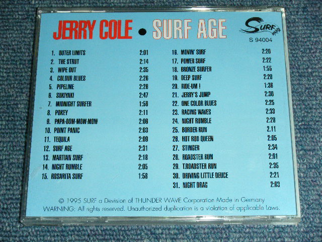 画像: JERRY COLE & HIS SPACEMEN - SURF AGE / 1995 GERMAN ORIGINAL Used CD