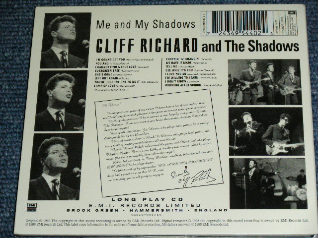 画像: CLIFF RICHARD & The SHADOWS - ME AND MY SHADOWS ( MONO & STEREO : 2 in 1 ) / 1998 UK ORIGINAL BRAND NEW CD
