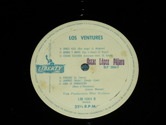 画像: THE VENTURES -  LOS VENTURES  (DEBUT ALBUM in ARGENTINA )  ( Ex/Ex+++ ) / 1961? ARGENTINA  ORIGINAL PROMO MONO  Used  LP 