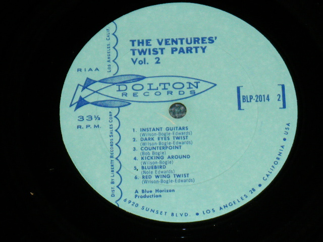 画像: THE VENTURES - DANCE WITH  THE VENTURES ( LIGHT BLUE Label : Matrix Number : A)BLP-2014-1-1B1/B) BLP-2014-2-1B : Ex-/Ex+++) / 1962  US  RE-PACKAGED "TWIST PARTY VOL.2" VERSION US Used  LP 