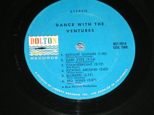 画像: THE VENTURES - DANCE WITH  THE VENTURES ( BLUE with Black Print Label : Ex/Ex+  ) / 1966? US  RELEASE VERSION US Used  LP 