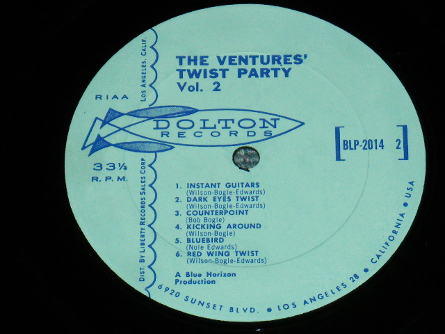 画像: THE VENTURES - DANCE WITH  THE VENTURES ( LIGHT BLUE Label : Matrix Number : A)BLP-2014-1-1A/B) BLP-2014-2-1A : Ex+/Ex+++ B-5&6 VG+++) / 1962  US  RE-PACKAGED "TWIST PARTY VOL.2" VERSION US Used  LP 