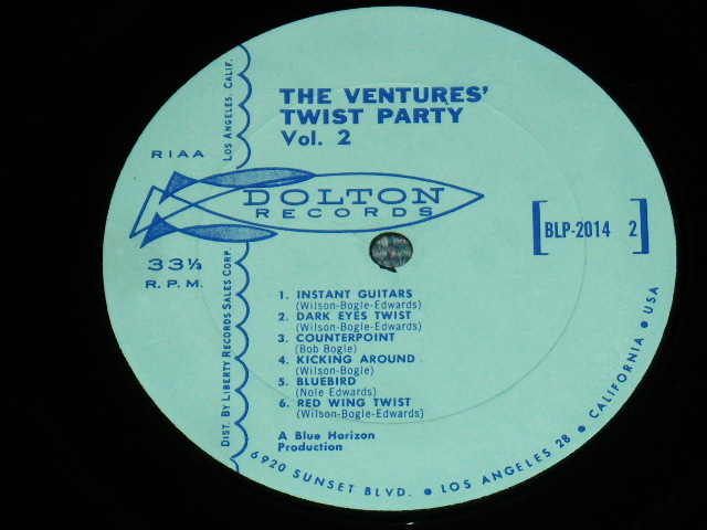 画像: THE VENTURES - DANCE WITH  THE VENTURES ( LIGHT BLUE Label : Matrix Number : A)BLP-2014-1-1A/B) BLP-2014-2-1A : Ex+/Ex+++ B-5&6 VG+++) / 1962  US  RE-PACKAGED "TWIST PARTY VOL.2" VERSION US Used  LP 