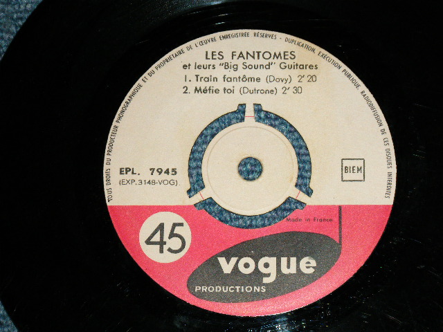 画像: LES FANTOMES - SHAZAM - TRAIN FANTOME : ET LEUR"BIG SOUND" GUITARES  / 1962 FRANCE FRENCH ORIGINAL Used 7" EP  With Picture Sleeve