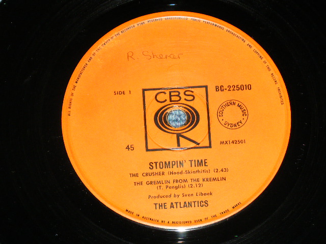 画像: The ATLANTICS - STOMPIN' TIME!   / 1964? AUSTRALIA ORIGINAL Used 7" EP 