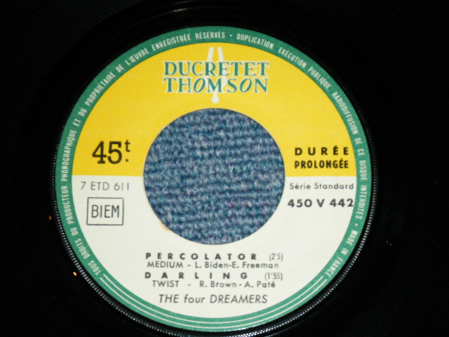 画像: The FOUR DREAMERS - PERCOLATOR  / 1960's FRANCE FRENCH ORIGINAL Used 7" EP  With Picture Sleeve