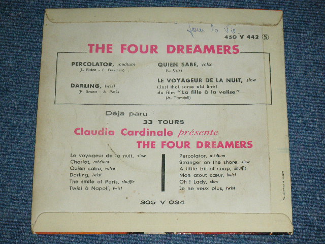 画像: The FOUR DREAMERS - PERCOLATOR  / 1960's FRANCE FRENCH ORIGINAL Used 7" EP  With Picture Sleeve