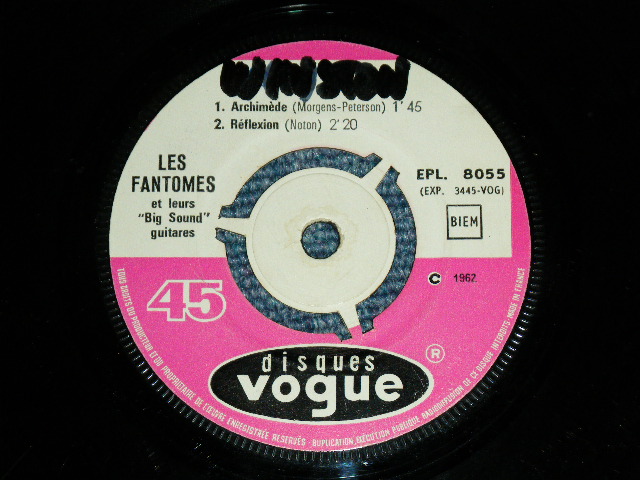 画像: LES FANTOMES - ET LEUR"BIG SOUND" GUITARES  / 1962 FRANCE FRENCH ORIGINAL Used 7" EP  With Picture Sleeve